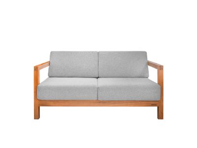 16316-ENKEL 現代灰2人座實心柚木沙發